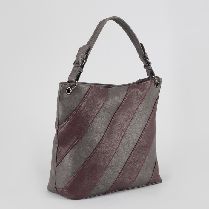 Сумка женская, отдел на молнии, наружный карман, цвет серый