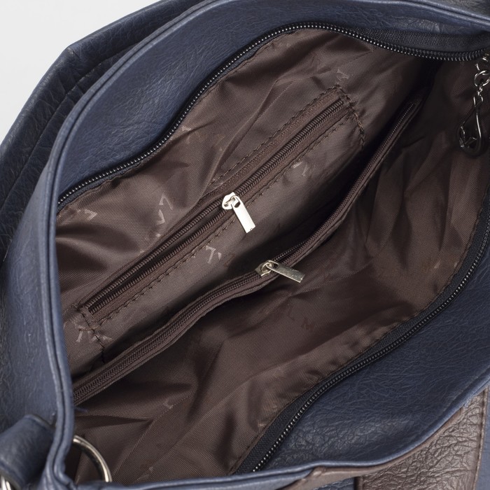 Сумка женская, отдел на молнии, наружный карман, цвет синий