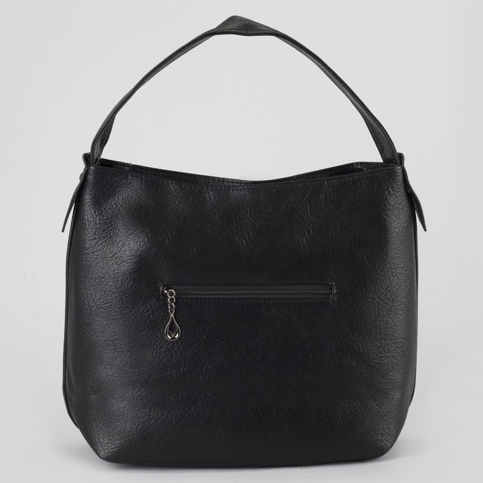 Сумка женская, отдел на молнии, наружный карман, цвет чёрный