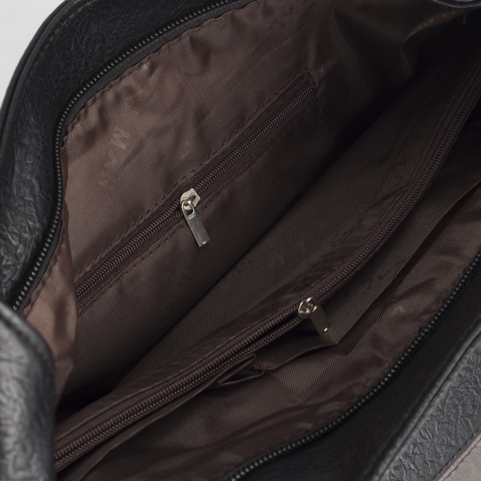 Сумка женская, отдел на молнии, наружный карман, цвет чёрный