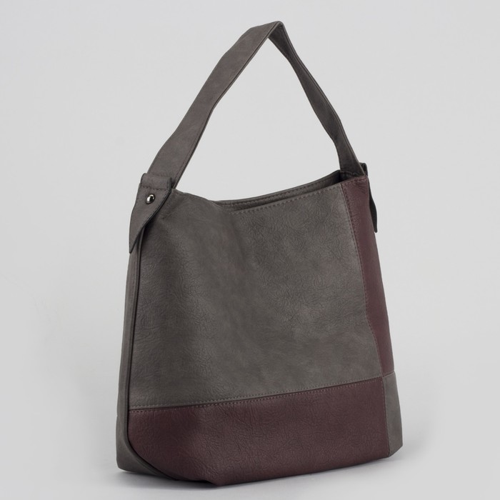 Сумка женская, отдел на молнии, наружный карман, цвет серый