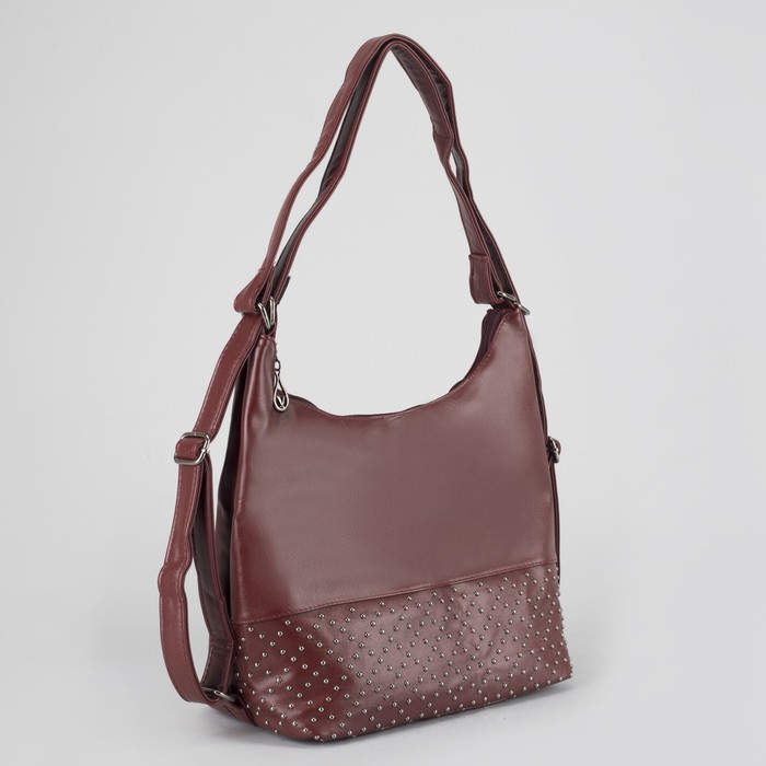 Сумка-рюкзак, отдел с перегородкой на молнии, наружный карман, цвет бордовый