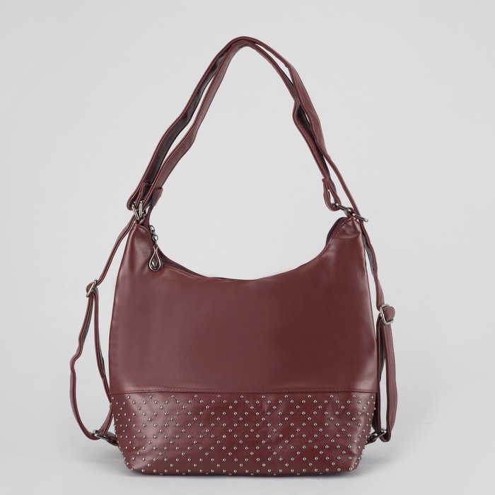 Сумка-рюкзак, отдел с перегородкой на молнии, наружный карман, цвет бордовый