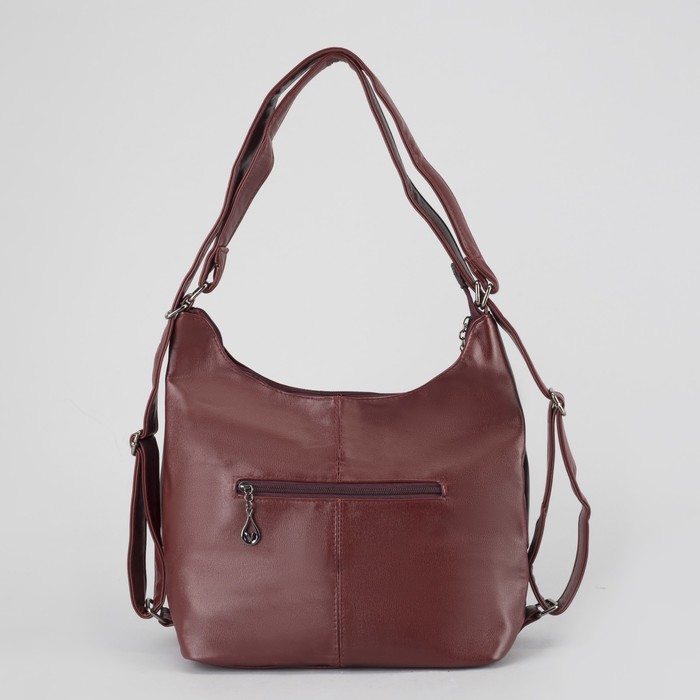 Сумка-рюкзак, отдел с перегородкой на молнии, наружный карман, цвет бордовый