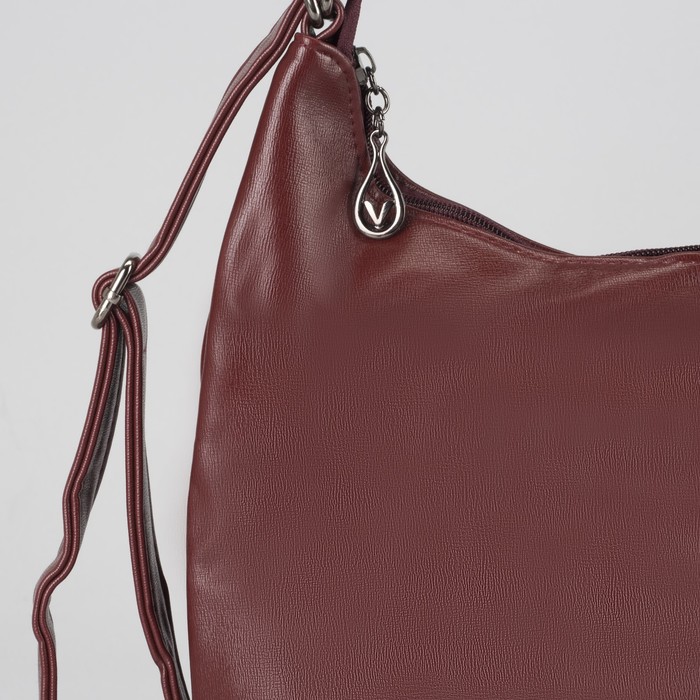 Сумка-рюкзак, отдел с перегородкой на молнии, наружный карман, цвет бордовый