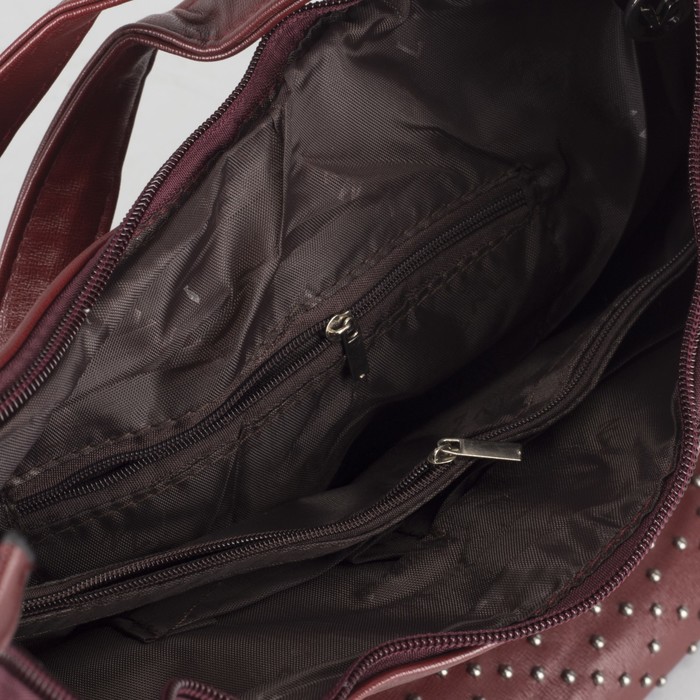 Сумка-рюкзак, отдел с перегородкой на молнии, наружный карман, цвет бордовый