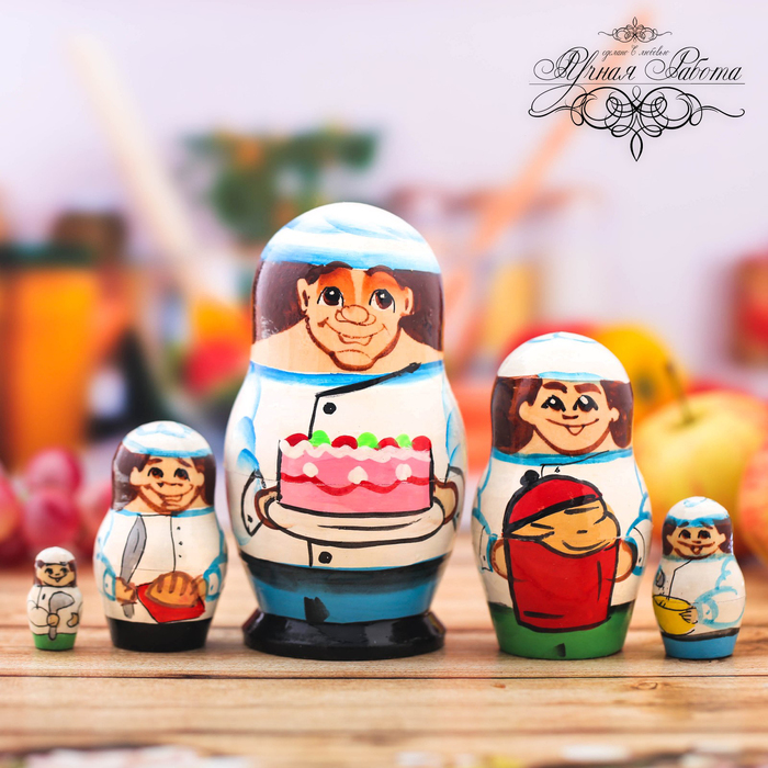 Матрешка 5 кукольная "Повар" 10 см