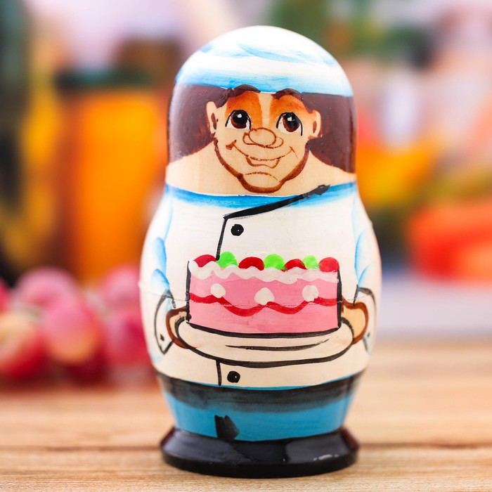 Матрешка 5 кукольная "Повар" 10 см