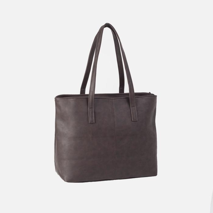 Сумка женская, отдел с перегородкой на молнии, наружный карман, цвет кофе