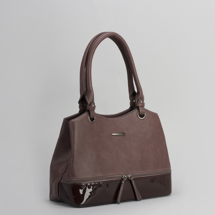 Сумка женская, отдел с перегородкой на молнии, наружный карман, цвет пудровый