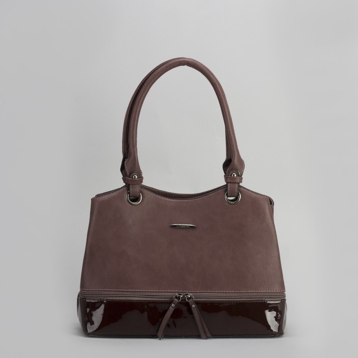 Сумка женская, отдел с перегородкой на молнии, наружный карман, цвет пудровый