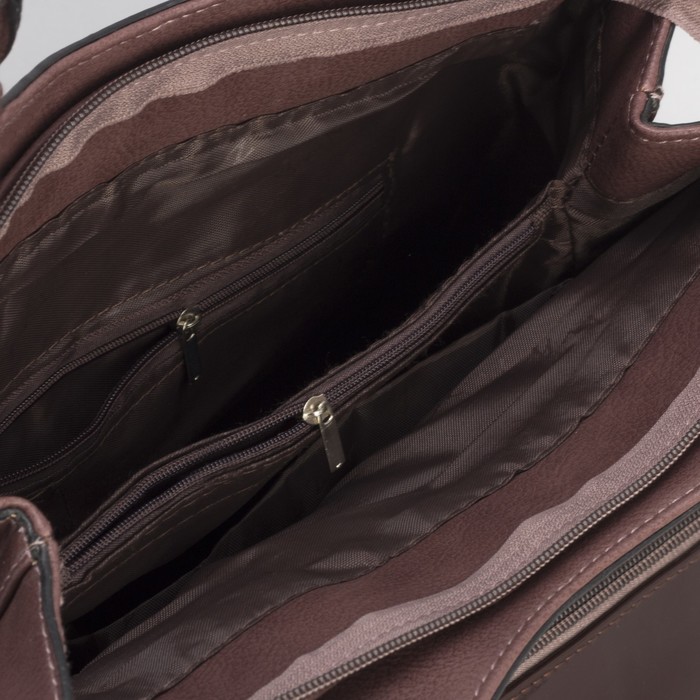 Сумка женская, отдел с перегородкой на молнии, наружный карман, цвет пудровый