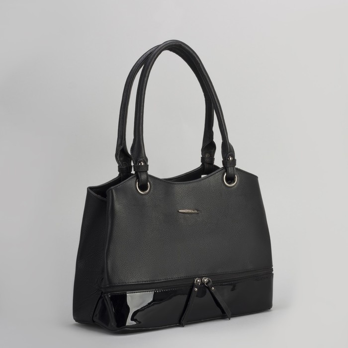 Сумка женская, отдел с перегородкой на молнии, наружный карман, цвет чёрный