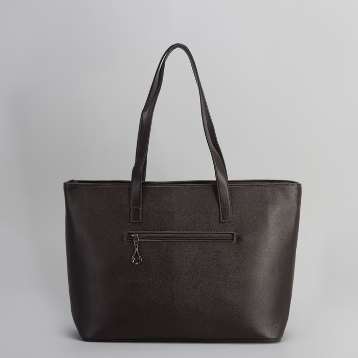 Сумка женская, отдел с перегородкой на молнии, наружный карман, цвет кофе