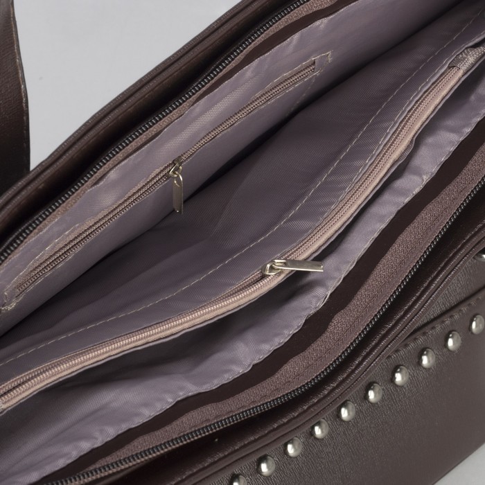 Сумка женская, отдел с перегородкой на молнии, наружный карман, цвет кофе