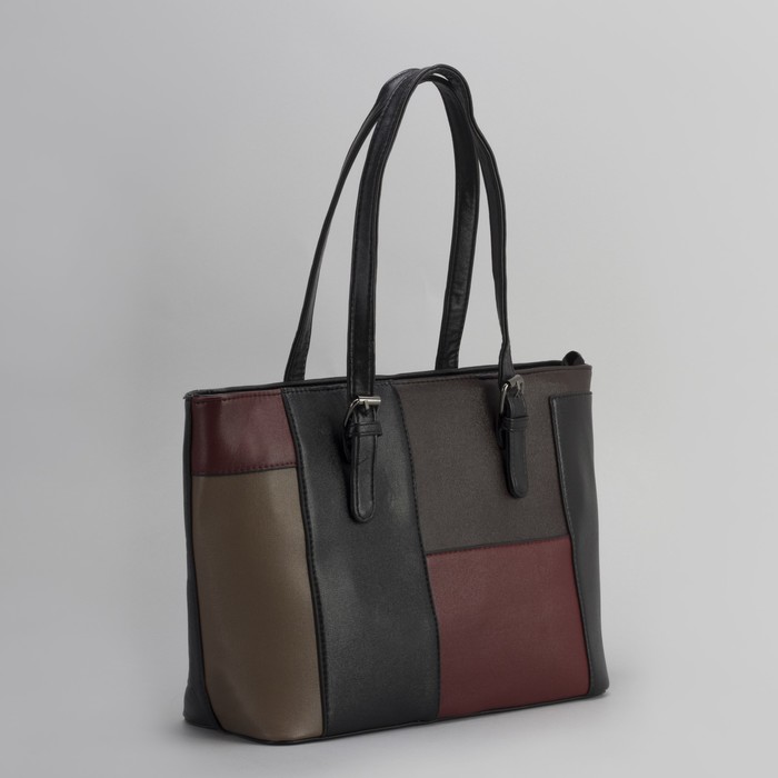 Сумка женская, отдел с перегородкой на молнии, наружный карман, цвет чёрный