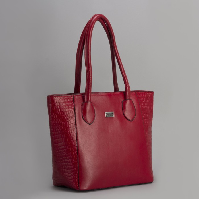 Сумка женская, отдел с перегородкой на молнии, наружный карман, цвет красный