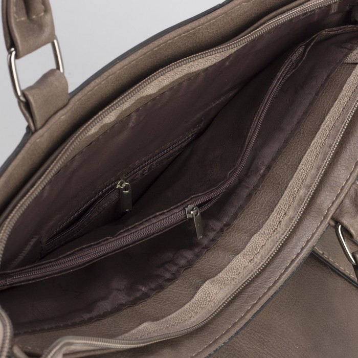 Сумка женская, отдел с перегородкой на молнии, наружный карман, цвет кофе