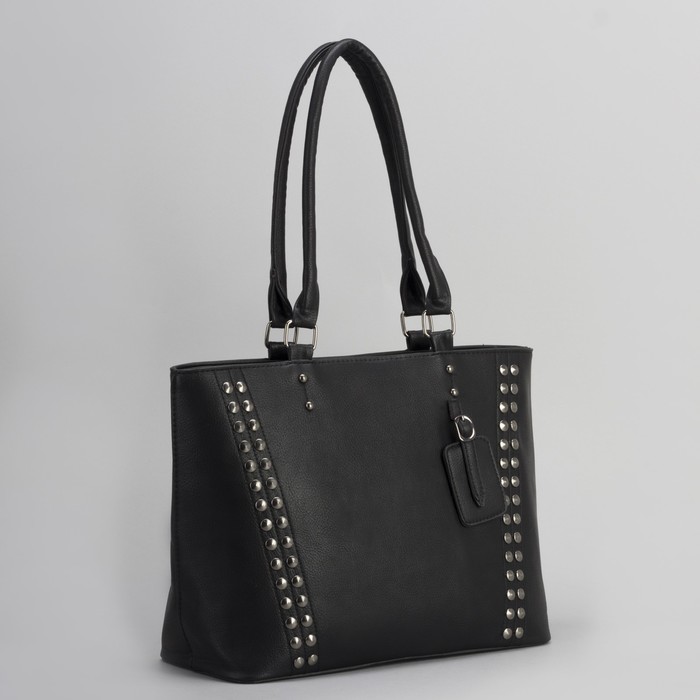 Сумка женская, отдел с перегородкой на молнии, наружный карман, цвет чёрный