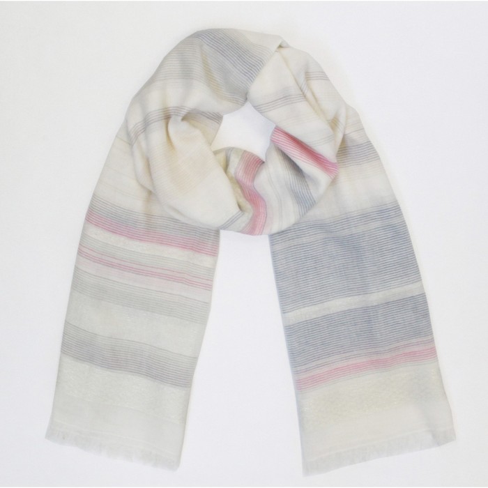 Шаль женская, размер 190х90 см, цвет белый/серый