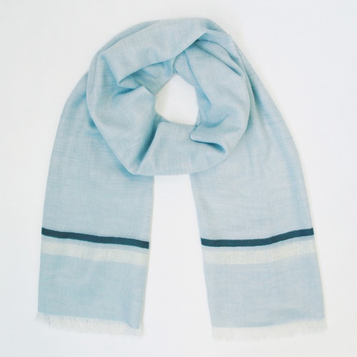 Шаль женская, размер 190х90 см, цвет голубой