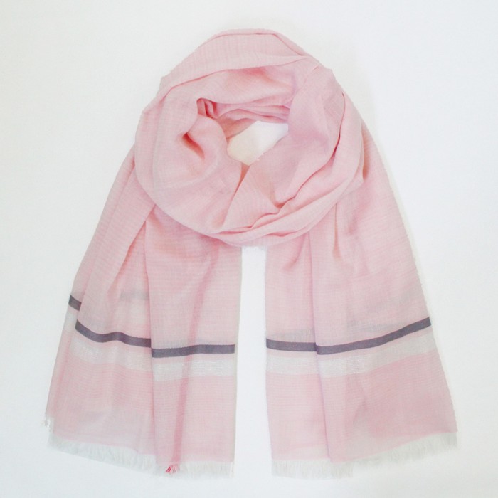 Шаль женская, размер 190х90 см, цвет нежно-розовый