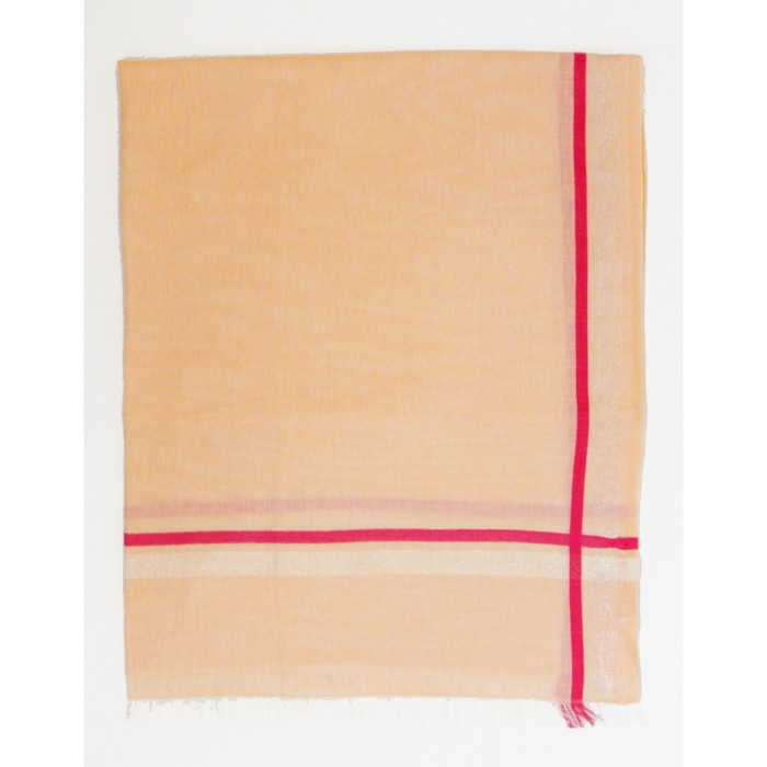 Шаль женская, размер 190х90 см, цвет персиковый