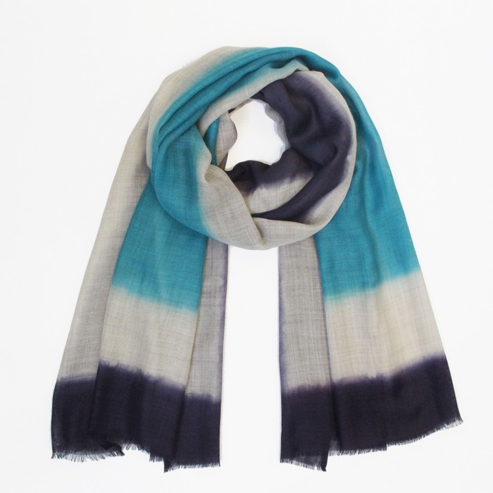 Шаль женская, размер 180х70 см, цвет синий/голубой