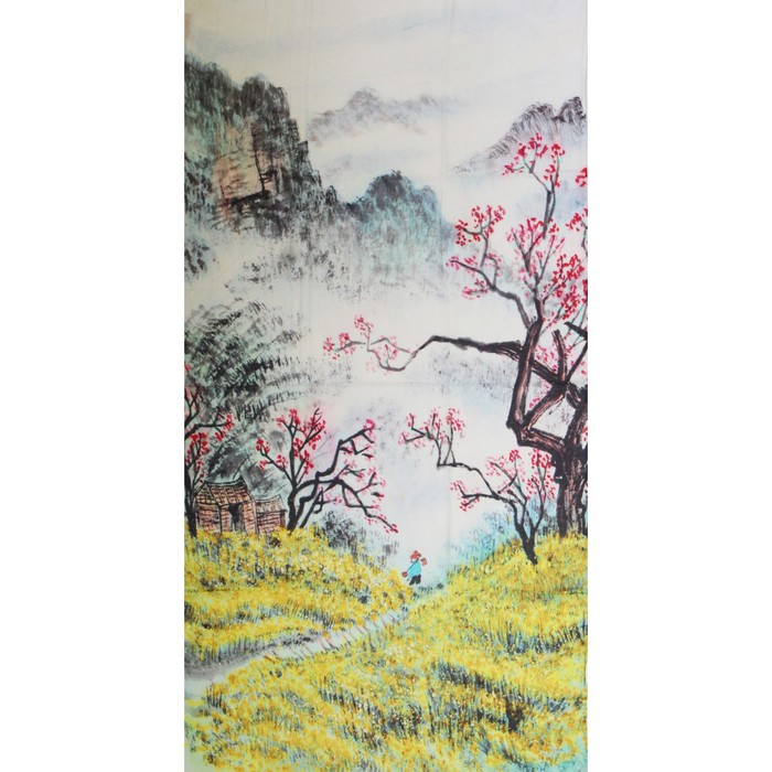 Шаль женская, размер 180х100 см, принт природа