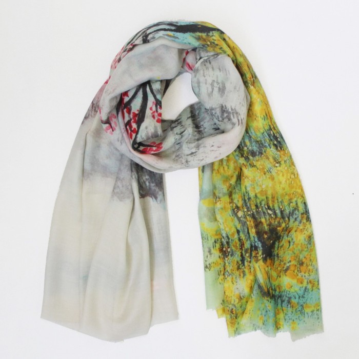 Шаль женская, размер 180х100 см, принт природа