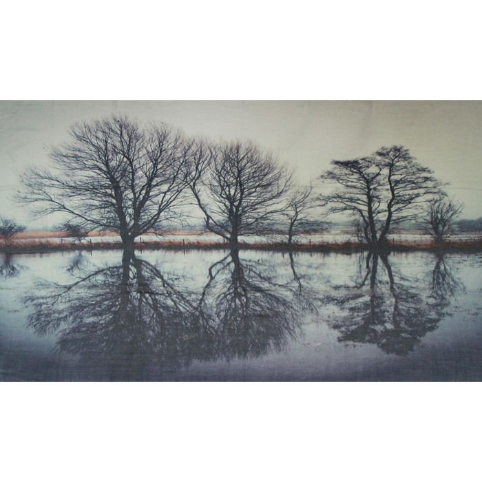 Шаль женская, размер 180х100 см, принт деревья