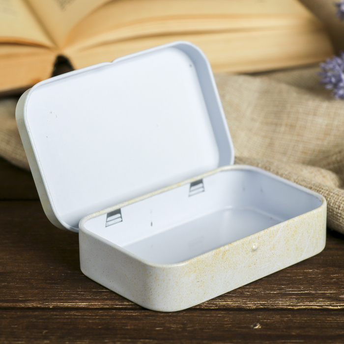 Шкатулка металл прямоугольная "Лаванда" МИКС 2х9,8х6 см