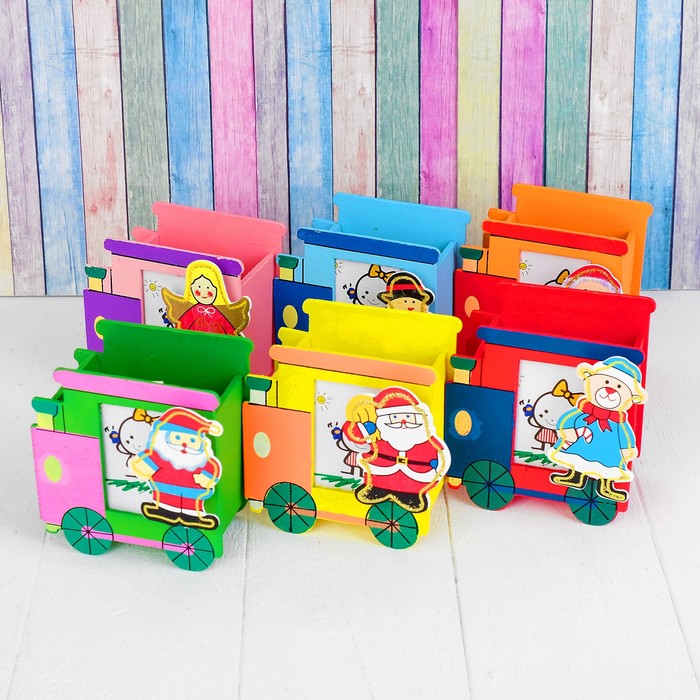 Карандашница "Новогодний поезд", МИКС