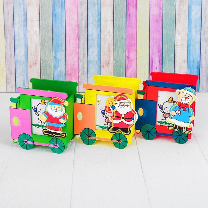 Карандашница "Новогодний поезд", МИКС