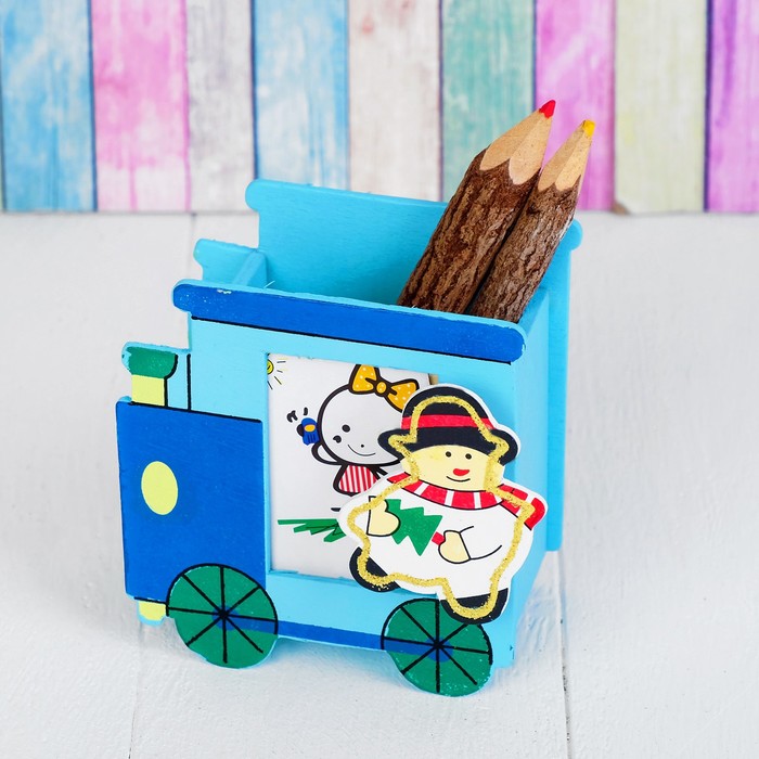 Карандашница "Новогодний поезд", МИКС