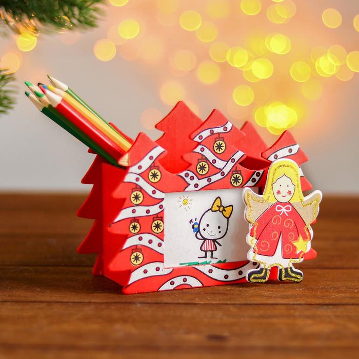 Карандашница "Новогодний лес", МИКС