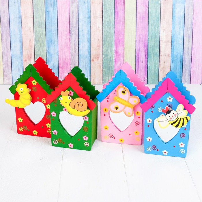 Карандашница "Дом на полянке", МИКС