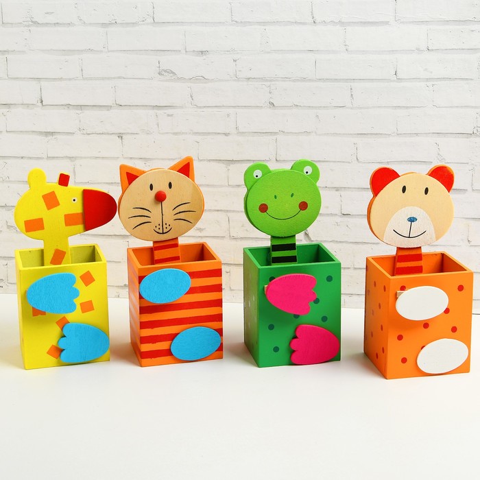 Карандашница "Зверята", МИКС