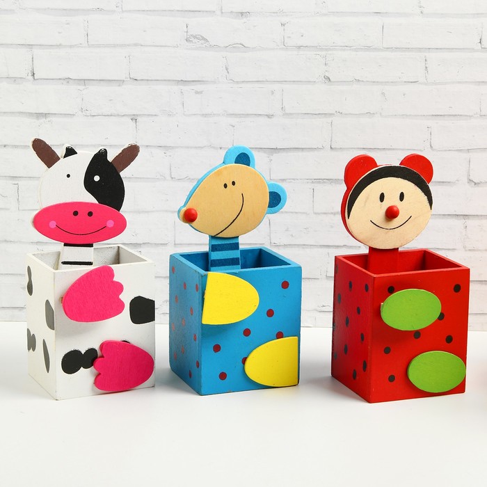 Карандашница "Зверята", МИКС