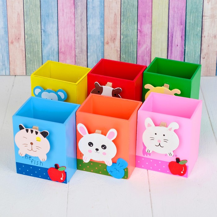 Карандашница "Стильные зверята", МИКС