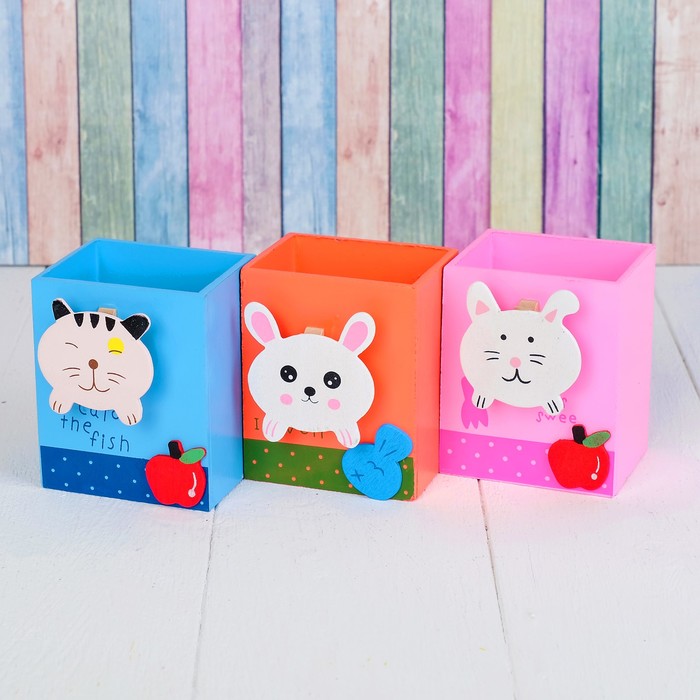 Карандашница "Стильные зверята", МИКС