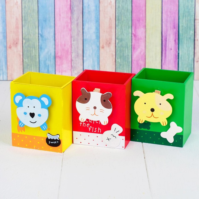 Карандашница "Стильные зверята", МИКС