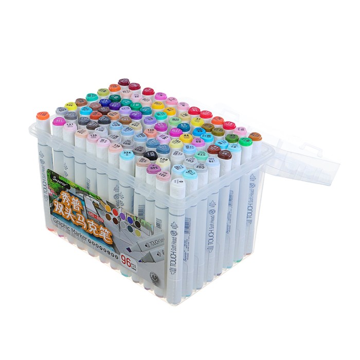 Набор маркеров профессиональных двусторонних 96шт/96цв MS-888