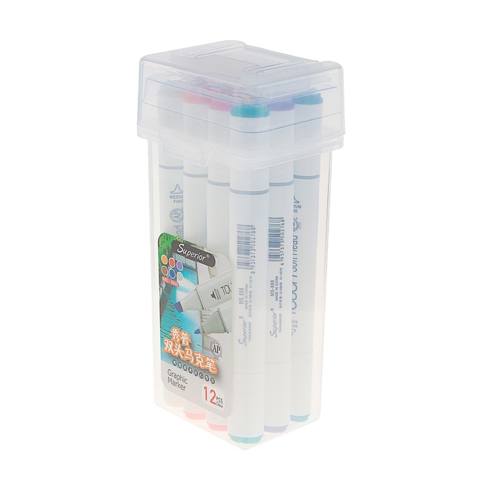 Набор маркеров профессиональных двусторонних 12шт/12цв Набор C MS-888