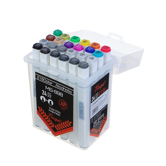 Набор маркеров профессиональных двусторонних 24шт/24цв Набор A MS-898