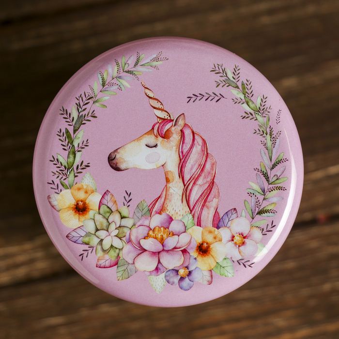 Шкатулка металл "Единорог в цветах" набор 3 шт 15,3х8,7х8,7 см