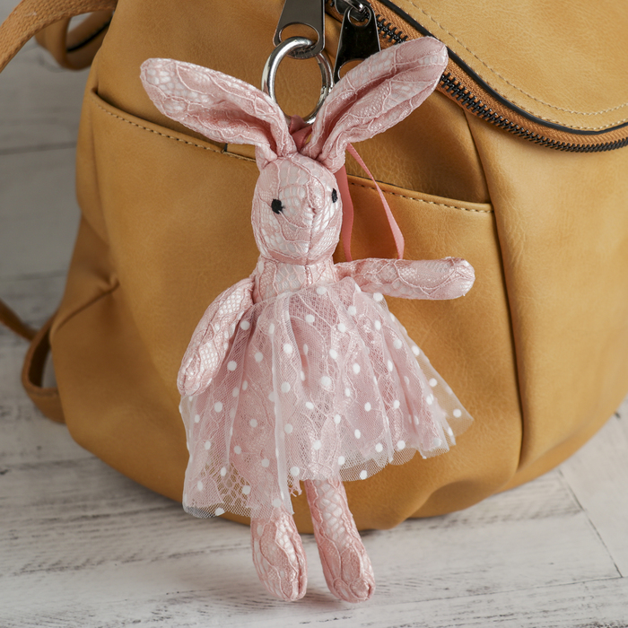 Брелок текстиль "Зайка в платье" 24х12,5х6 см