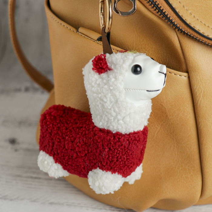 Пушистик на кольце "Лама" МИКС 13х9х6,5 см