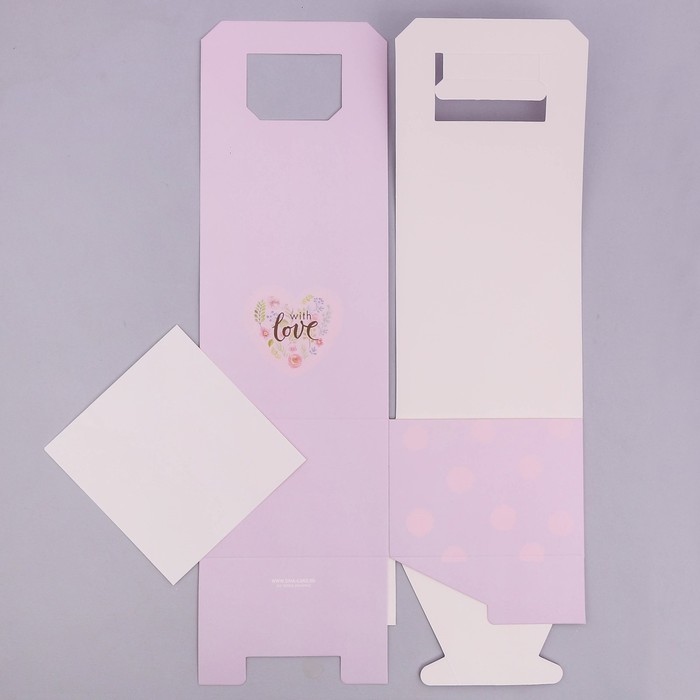 Переноска для цветов with love, 14 × 14 × 40 см