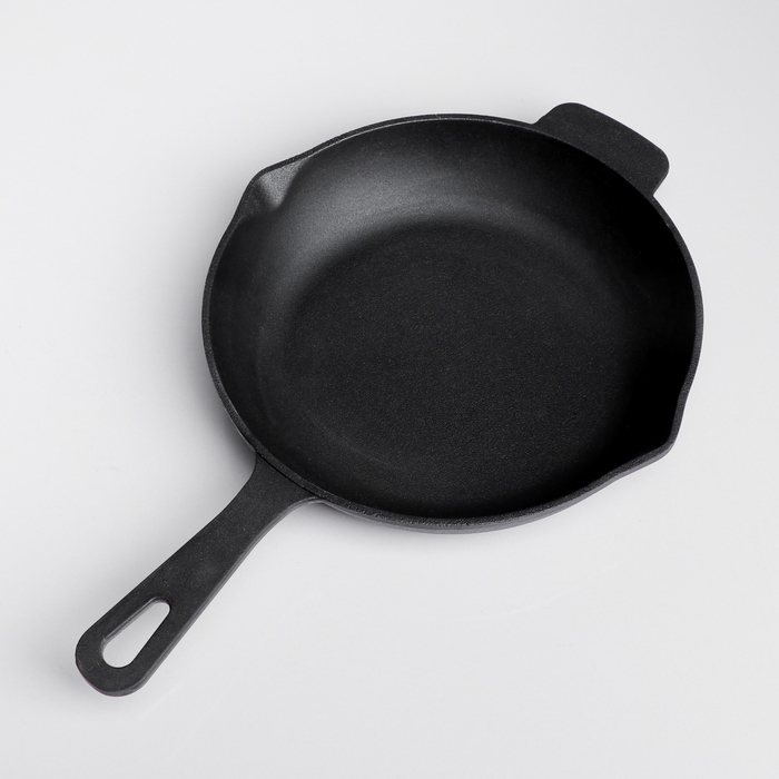 Сковорода чугунная 28x6 см, с двумя сливами